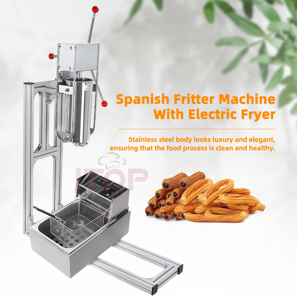 Automatic Churros machine  With 6L Electric fryer Commercial snack machine  food cart churros maker with factory price