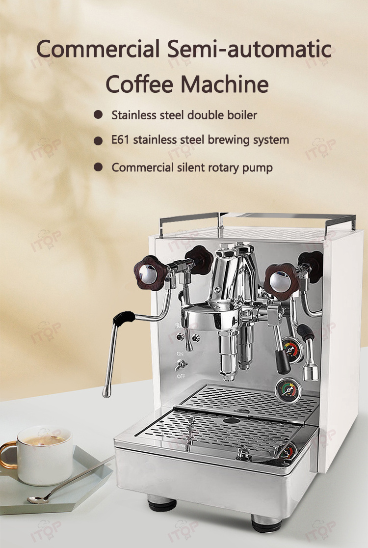 Italian Coffee Maker Retro Semi-automatic Coffee Maker Machine Household Espresso Coffee Machine With Milk Frother