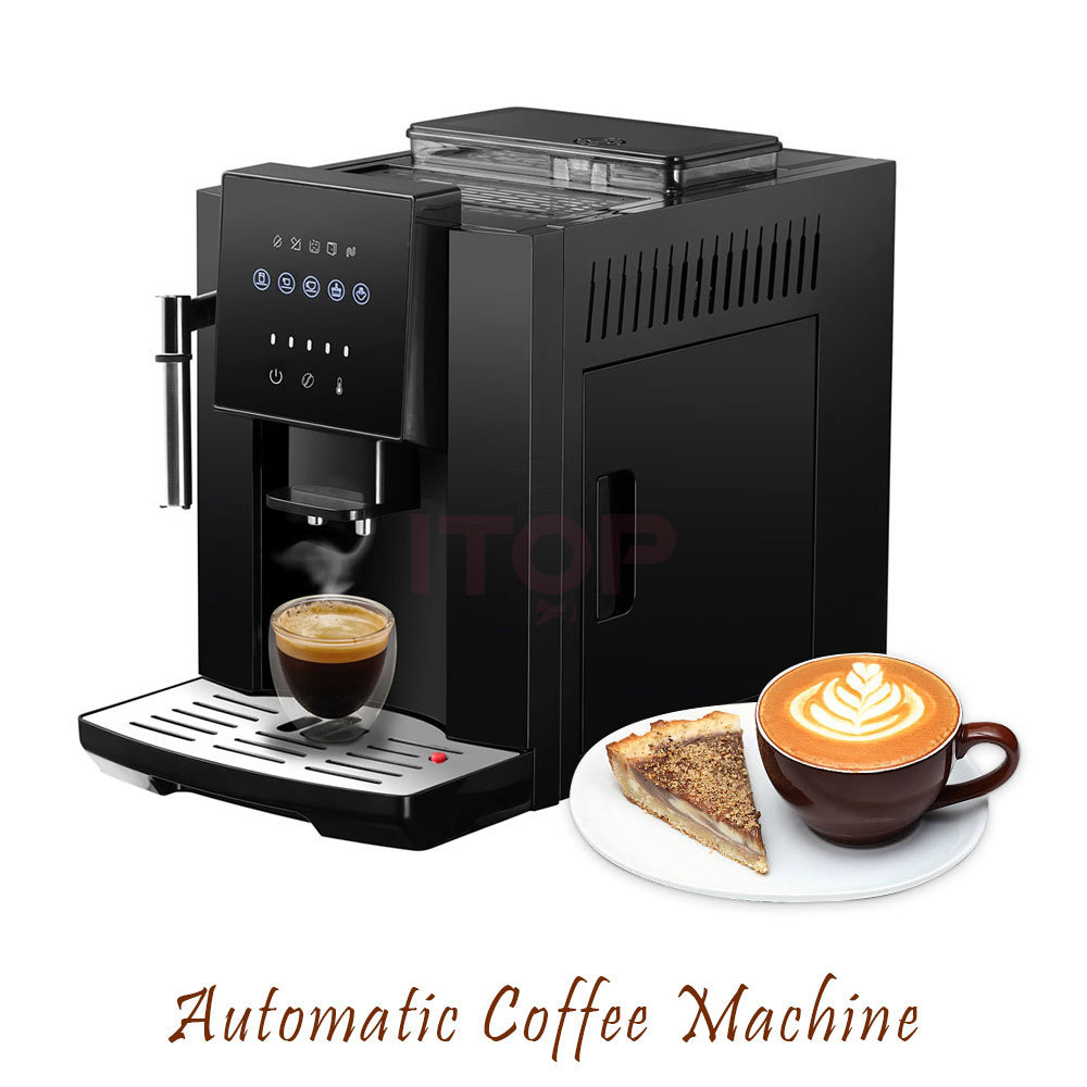 Discounted Prices Bean To Cup Coffee Maker 19 Bar One-key Automatic Coffee Machine 1200W Cappuccino Latte Espresso Maker