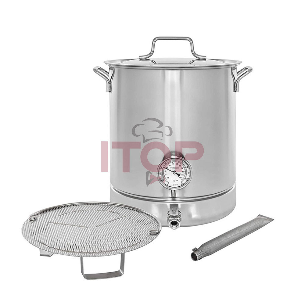 304 Stainless Steel Brew Kettle Brew Pot Fitting Cheap Filtration 10GAL Automatic Capping Beer  Making Machine