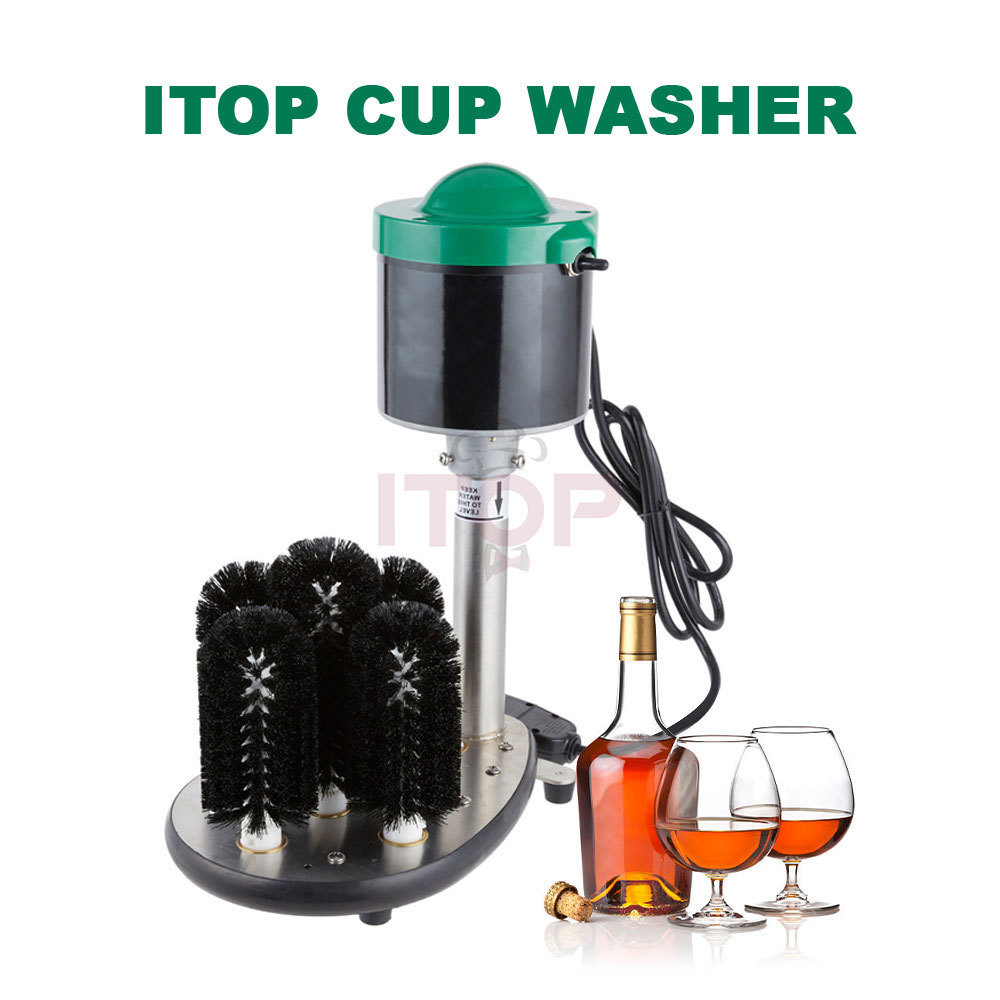 Electric Cup Washer 5 Heads Glasses Bar Restaurant Cafe Glass Edge Polishing Machine 240V Bottle Glass Cleaner Wine Cup Washer