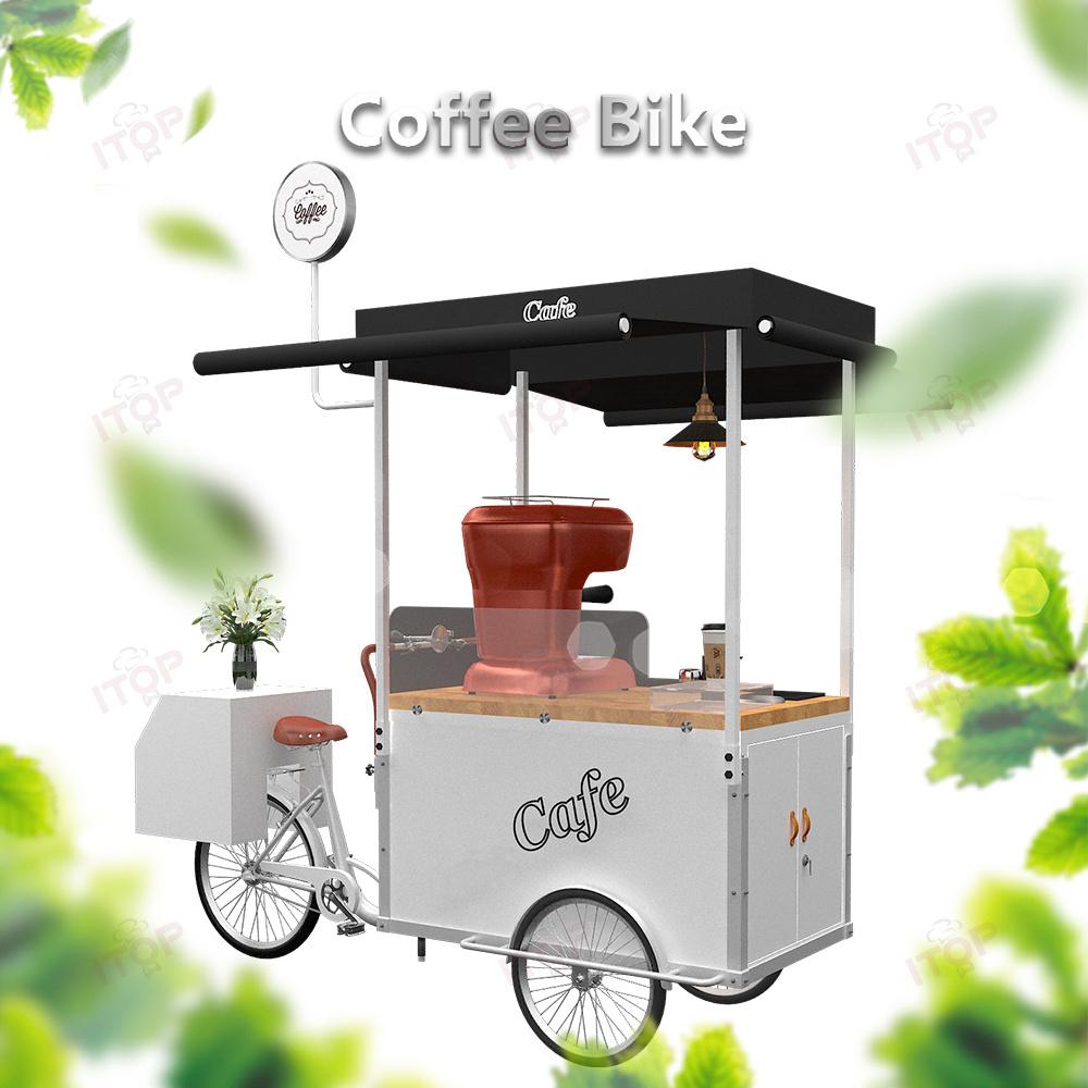 Customized Commercial Fast Food Kiosk Multi Function Mobile Coffee Kiosk/french Fries Food Cart Waffle Cargo Bike