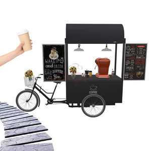 Electric Freezer Trcicyle Mobile Cold Drink Trailer Cart Modern Coffee Bike Customized Mobile Sales Carts