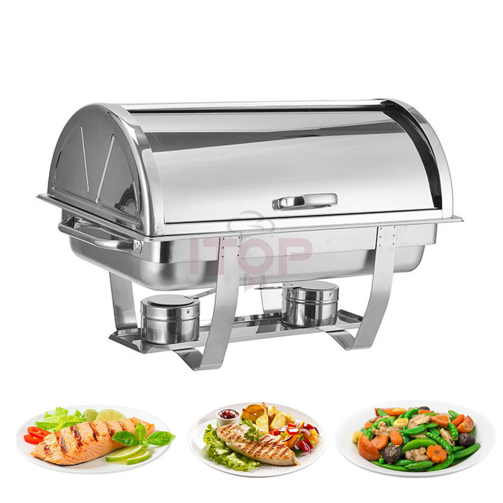 Indian chaffing dish rectangle electric buffet food warmer stainless steel chafing dishes for sale