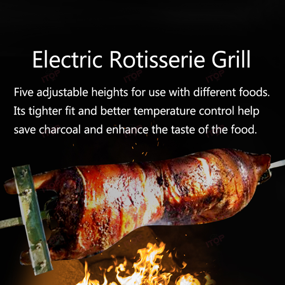 Large Grill Rotisserie Electric Motor Spit Roaster Rod Charcoal Bbq Chicken Pig Outdoor Party Campfire Barbecue