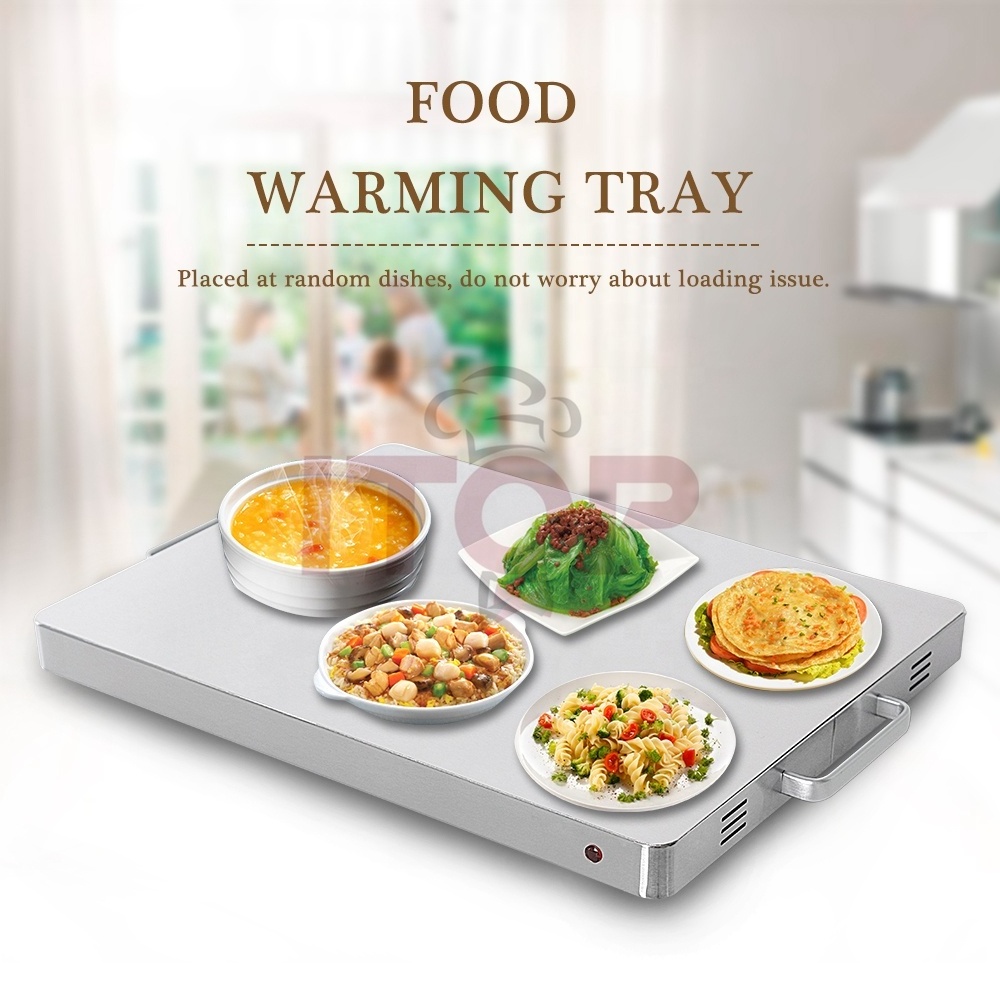 ITOP Electric 400W Food Heating Plate Warming Tray Stainless Steel Surface Commercial Buffet Food Warm Plate Machine 220V CE