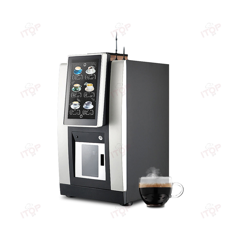 Commercial Automatic Espresso Fresh Ground Coffee Maker Vending Machine Commercial With Cup Dispenser