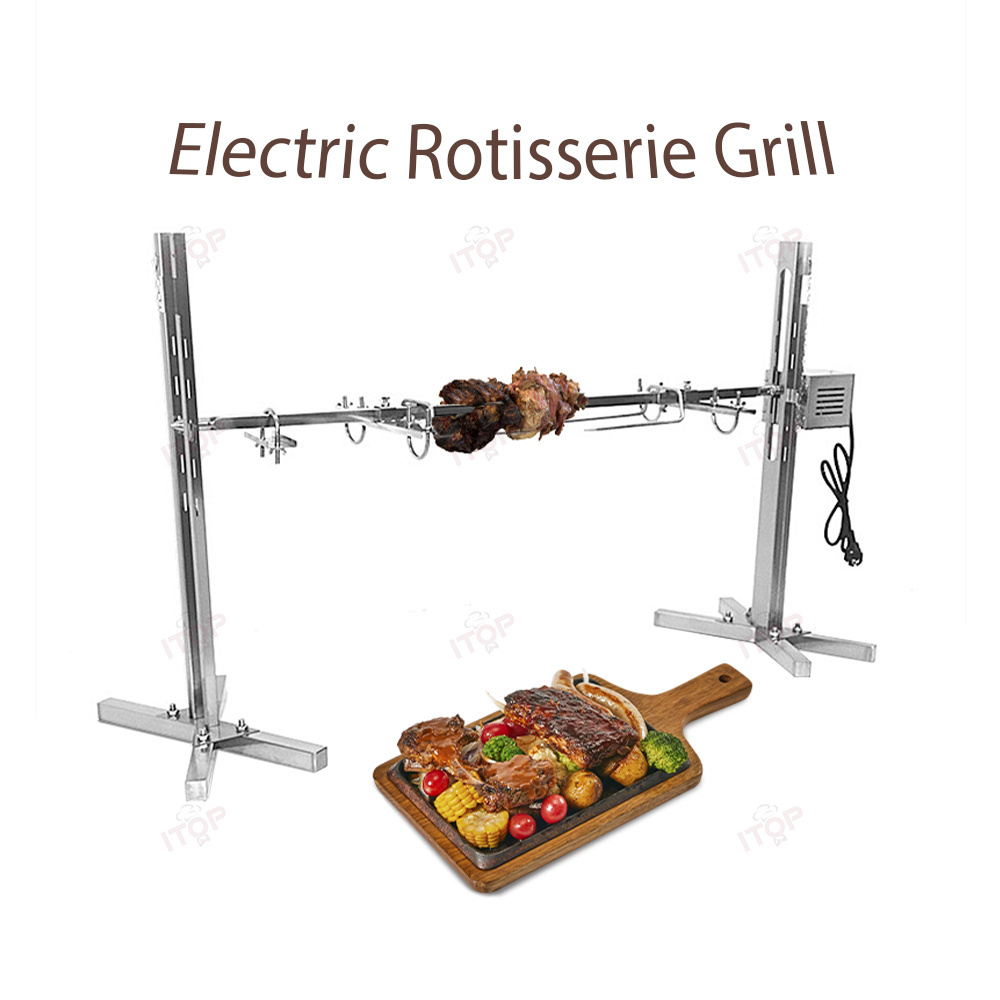 Large Grill Rotisserie Electric Motor Spit Roaster Rod Charcoal Bbq Chicken Pig Outdoor Party Campfire Barbecue