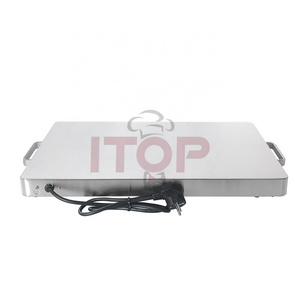 ITOP Electric 400W Food Heating Plate Warming Tray Stainless Steel Surface Commercial Buffet Food Warm Plate Machine 220V CE