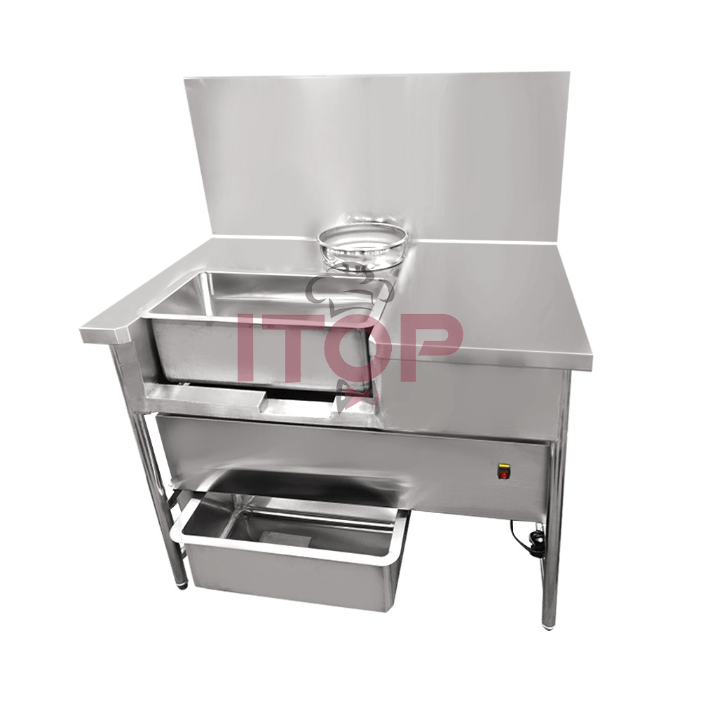 Electric Breading Table Chicken Breader Full Automatic Fried Chicken Breading Machine 1800W Powder Coating Table