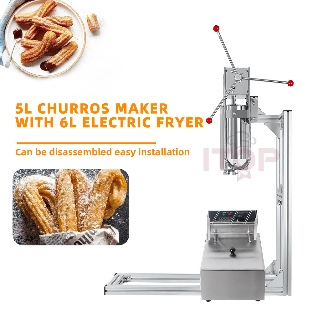 Automatic Churros machine  With 6L Electric fryer Commercial snack machine  food cart churros maker with factory price