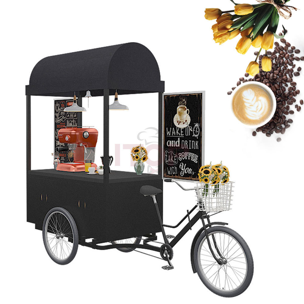 Cargo Coffee Bike Commercial Beer Cart Beer Trike Electric Ice Cream Bike For Cold Drink Mobile Sale