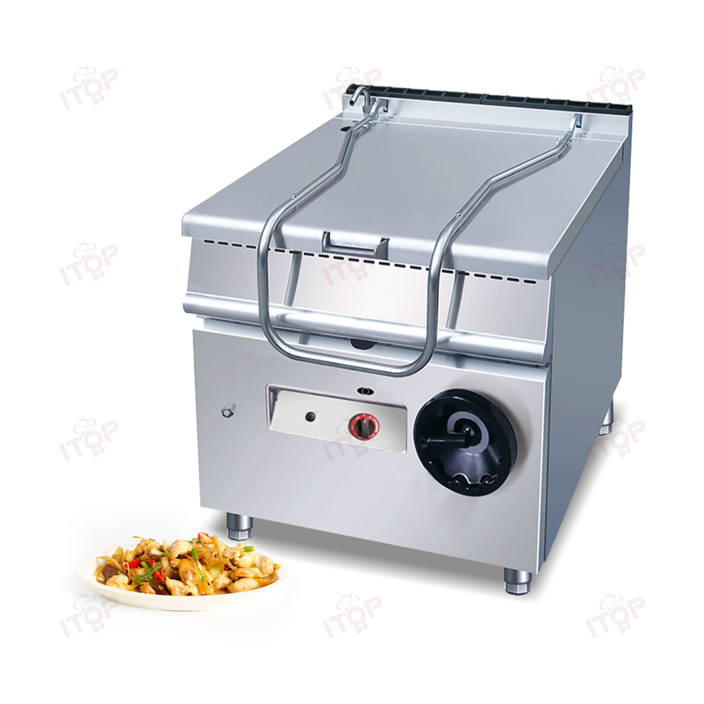 Restaurant Commercial Kitchen Mechanical Equipment 80L Tiltable Frying Pan