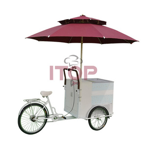 ITOP Carrello per alimenti 3 Wheel Tricycle Ice Cream Bike Street Mobile Ice Cream Cart For Sale With Umbrella