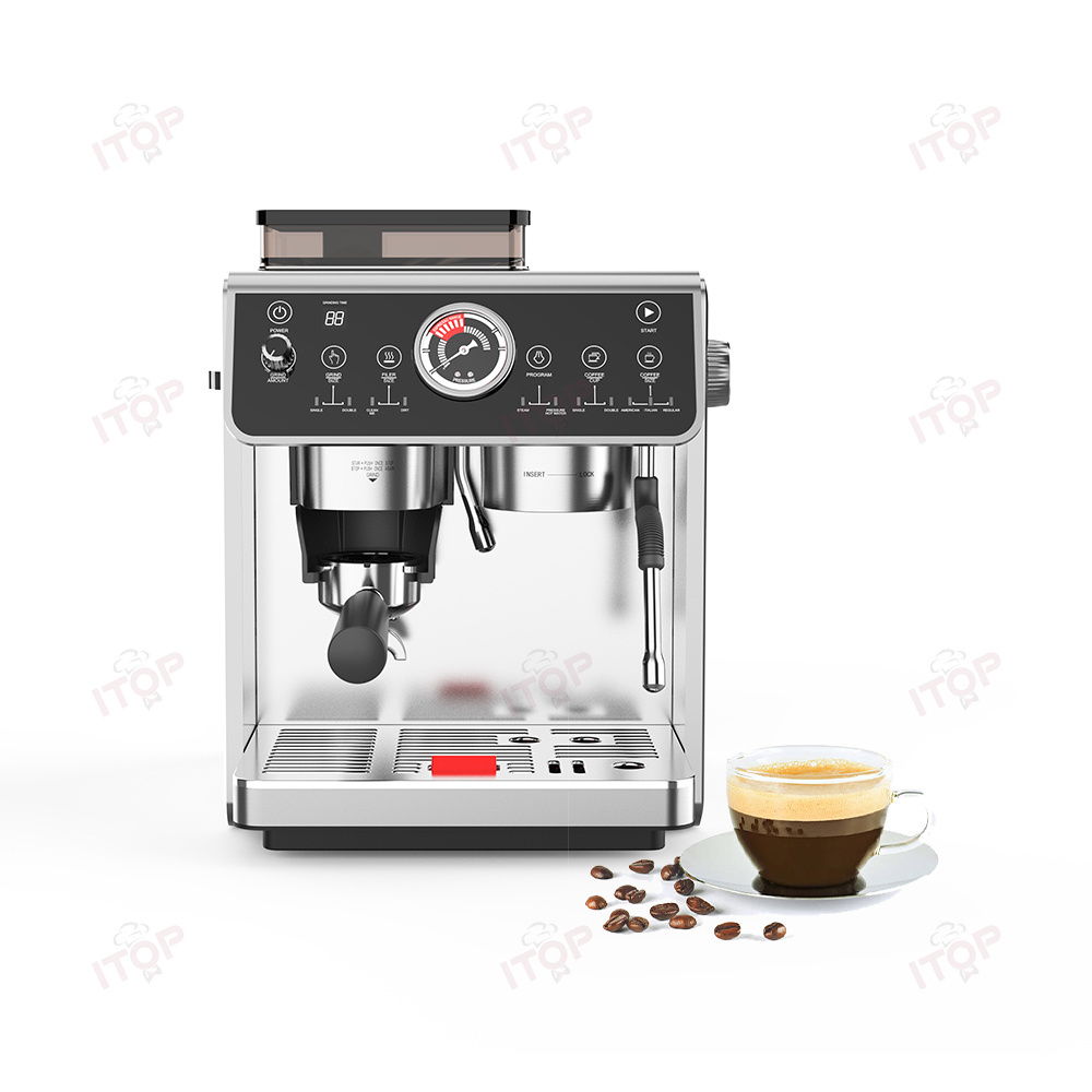 Filter 19bar Ulka Pump Bean To Cup Espresso Coffee Machine Coffee Maker With Grinder For Home And Office