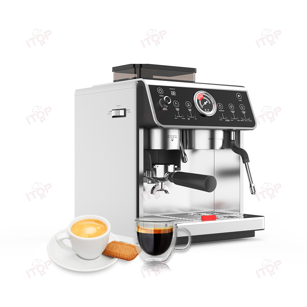 Filter 19bar Ulka Pump Bean To Cup Espresso Coffee Machine Coffee Maker With Grinder For Home And Office