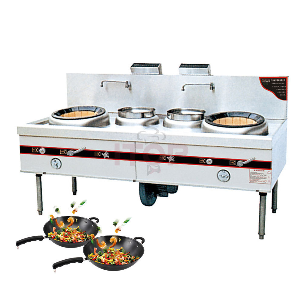 Restaurant equipments chinese wok burner stand Stainless Steel Gas Range supplier gas cooker with burner