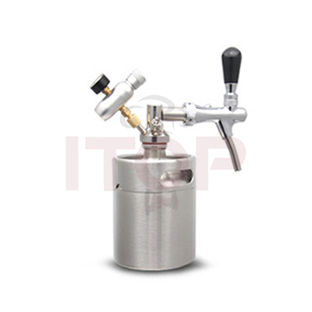 2L Homebrew  Mini Keg Dispenser Mini Soda Coffee Homebrew Brewery Portable Adjustable Beer Keg