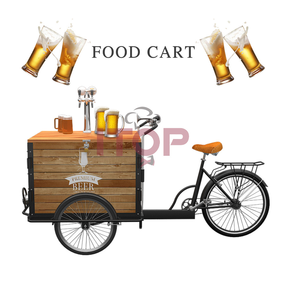 Food Trailer street food vending carts mobile fast food truck van 3 fat wheel electrical beer bicycle