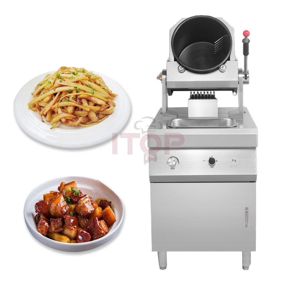 Commercial Intelligent Electric Automatic Egg Fried Rice Cooking Auto Drum Rotating Gas Electric Fried Rice Robot Wok Machine