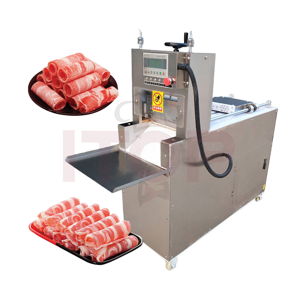 Meat Slicing Machine 0.2-20mm Frozen Mutton Beef Roll Cutting Machine Electric Chicken Fillet Breast Fresh Pork Beef Meat Slicer