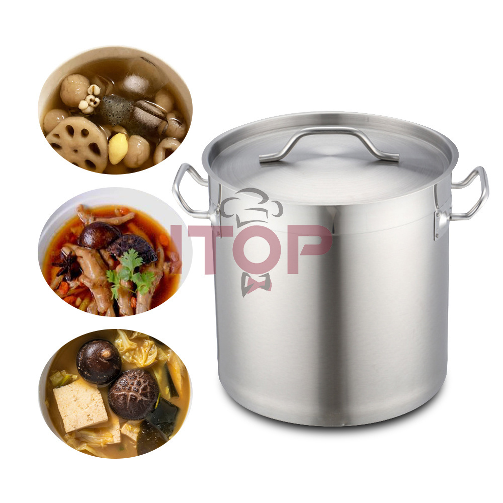 21L Stainless Steel Big Soup Pot Soup Bucket Large Capacity Ember sup baja tahan karat for Hotel Restaurant or Canteen