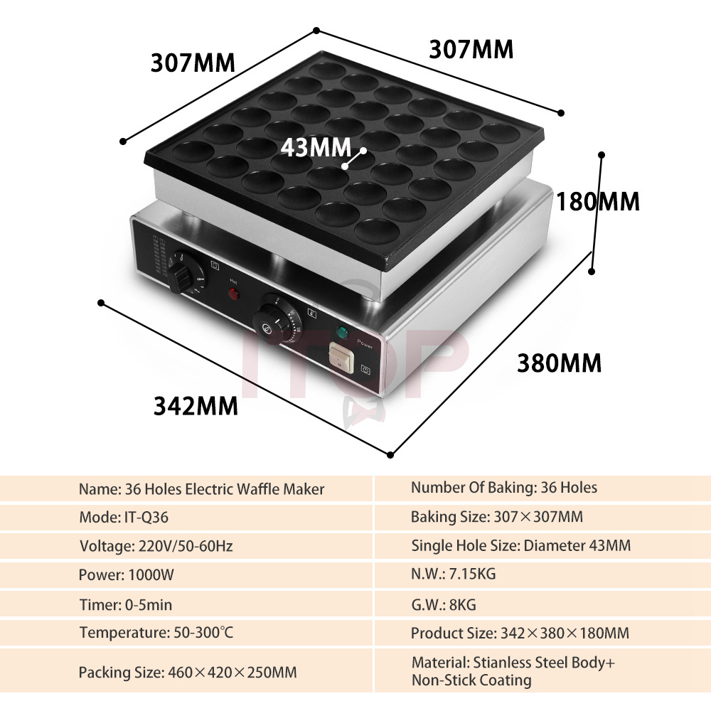 Commercial Nonstick Poffertjes Grill Maker Commercial Mini Dutch Pancake Machine For Muffin Restaurant