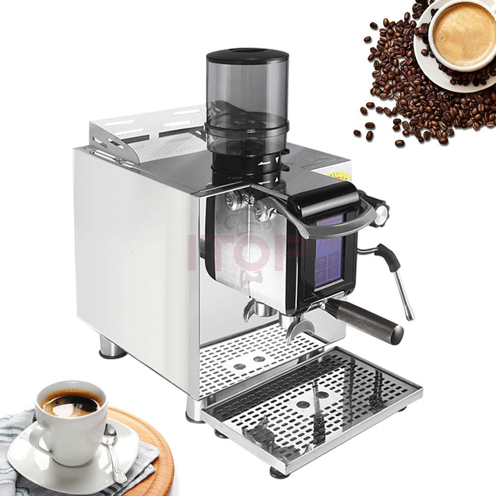 Professional Semi-automatic 100 cups Coffee Machine Touch Screen 1250W Espresso Coffee Maker With Grinder