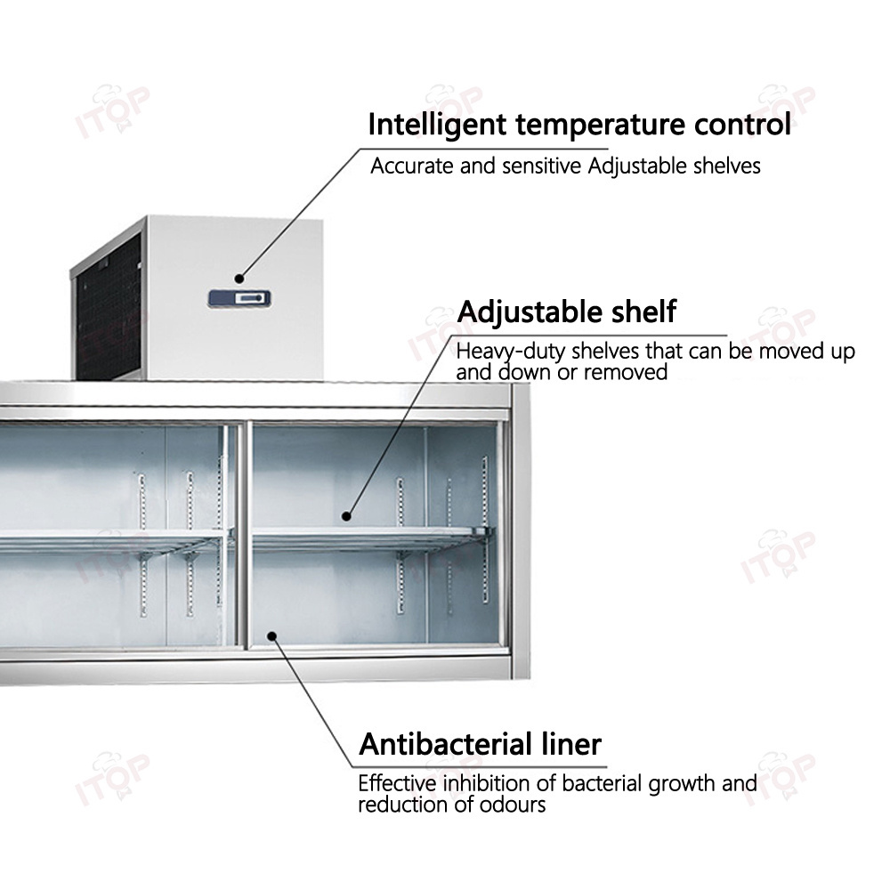 Commercial Kitchen 138L Refrigerator Hanging Refrigerator Glass Door Chiller