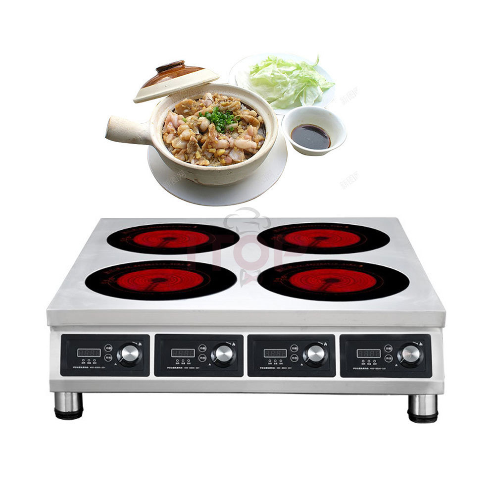 High Power 2500W Casserole Stove Black Crystal Electric Ceramic Stove 4 Head HobsInduction Stove Hob Ceramic Cooktops