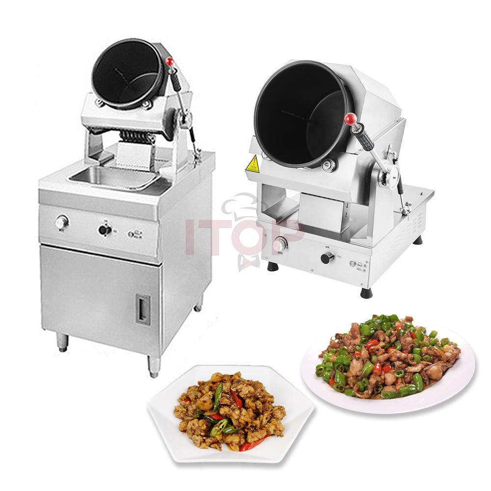 Commercial Intelligent Electric Automatic Egg Fried Rice Cooking Auto Drum Rotating Gas Electric Fried Rice Robot Wok Machine