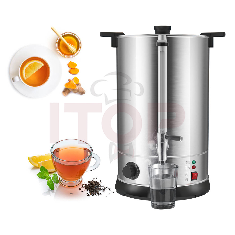 Double Layer Stainless Steel Big Capacity Water Heater Commercial Warmer Tea Maker Boiler 13 Liter  Water Urn