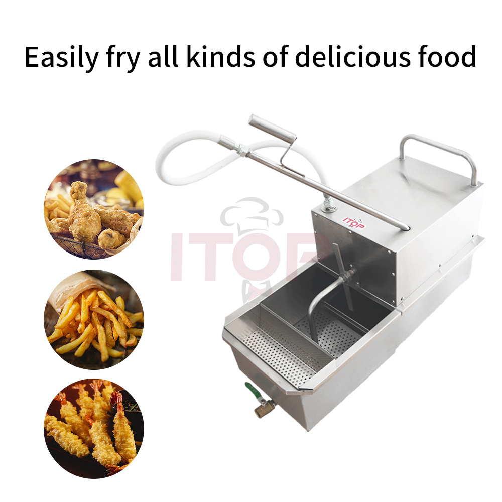 Kitchen Mobile Oil Filter Cart Small Scale Edible Oil Filtering Machine ITOP IT-OF48L Commercial 48L Oil Filter Truck