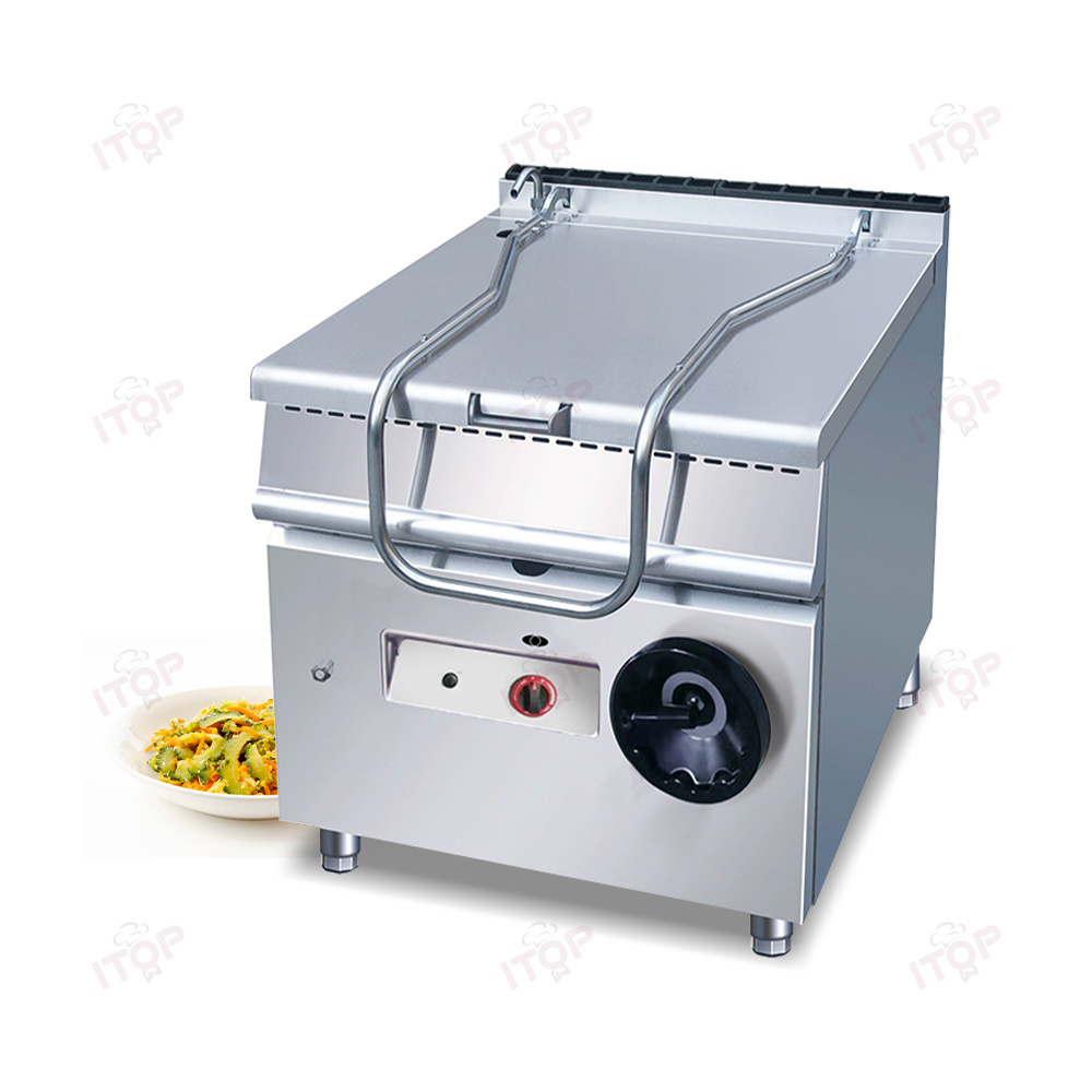 Restaurant Commercial Kitchen Mechanical Equipment 80L Tiltable Frying Pan