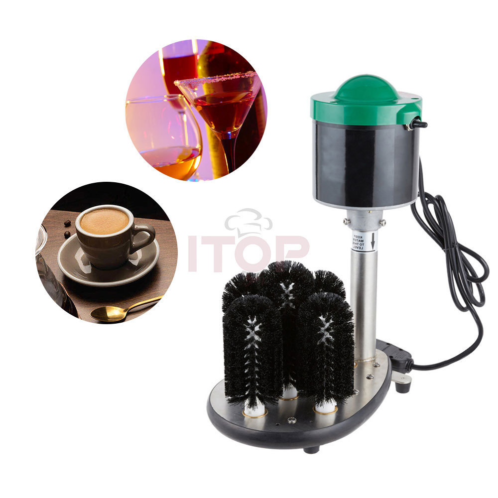 Electric Cup Washer 5 Heads Glasses Bar Restaurant Cafe Glass Edge Polishing Machine 240V Bottle Glass Cleaner Wine Cup Washer