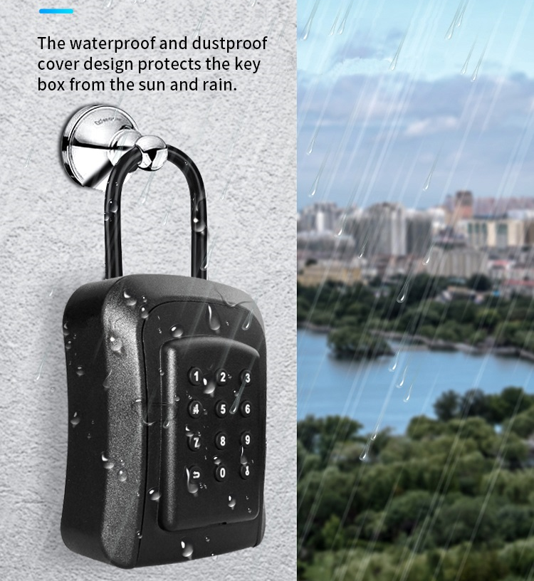 Tuya TTlock zinc alloy IP65 digital password storage lockbox outdoor wall keyless smart key box for keys