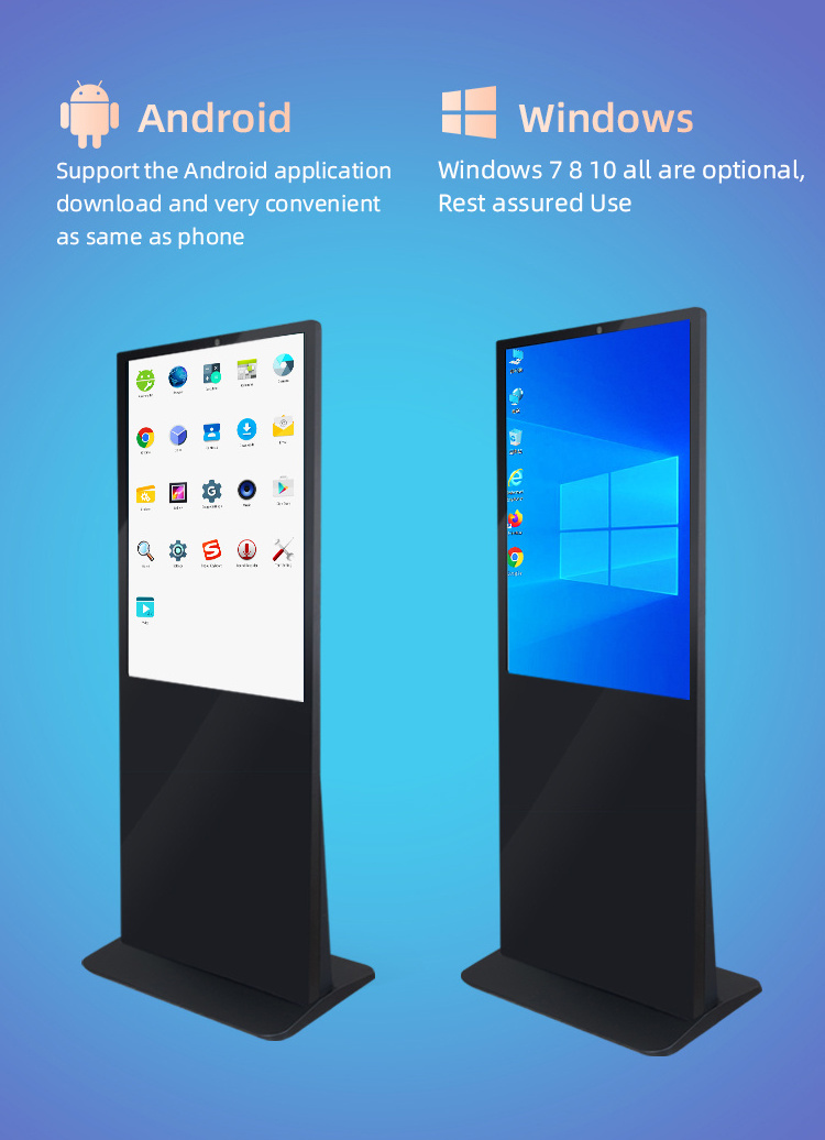 55 inch 4k android floor stand lcd led advertising display screen