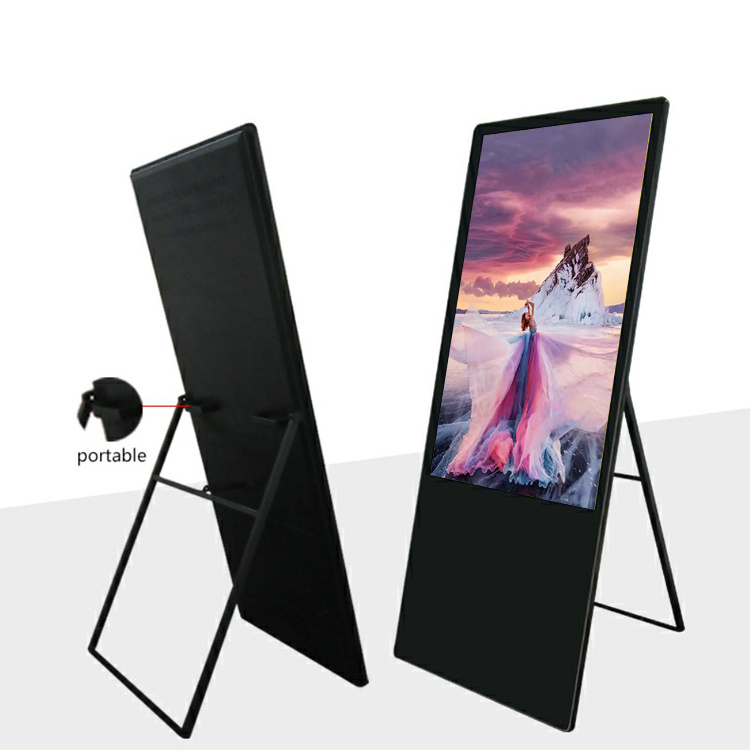 manufacturer floor stand 43 inch portable lcd display screen digital signage