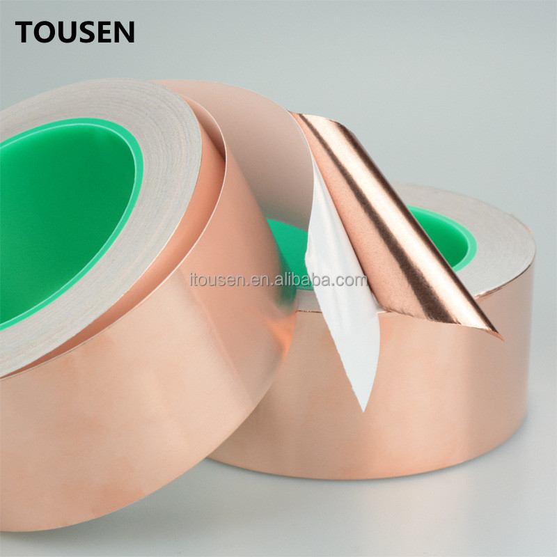 customized thickness width Adhesive copper foil tape Conductive Pure Copper Tape for LCD monitors EMI shielding copper foil tape