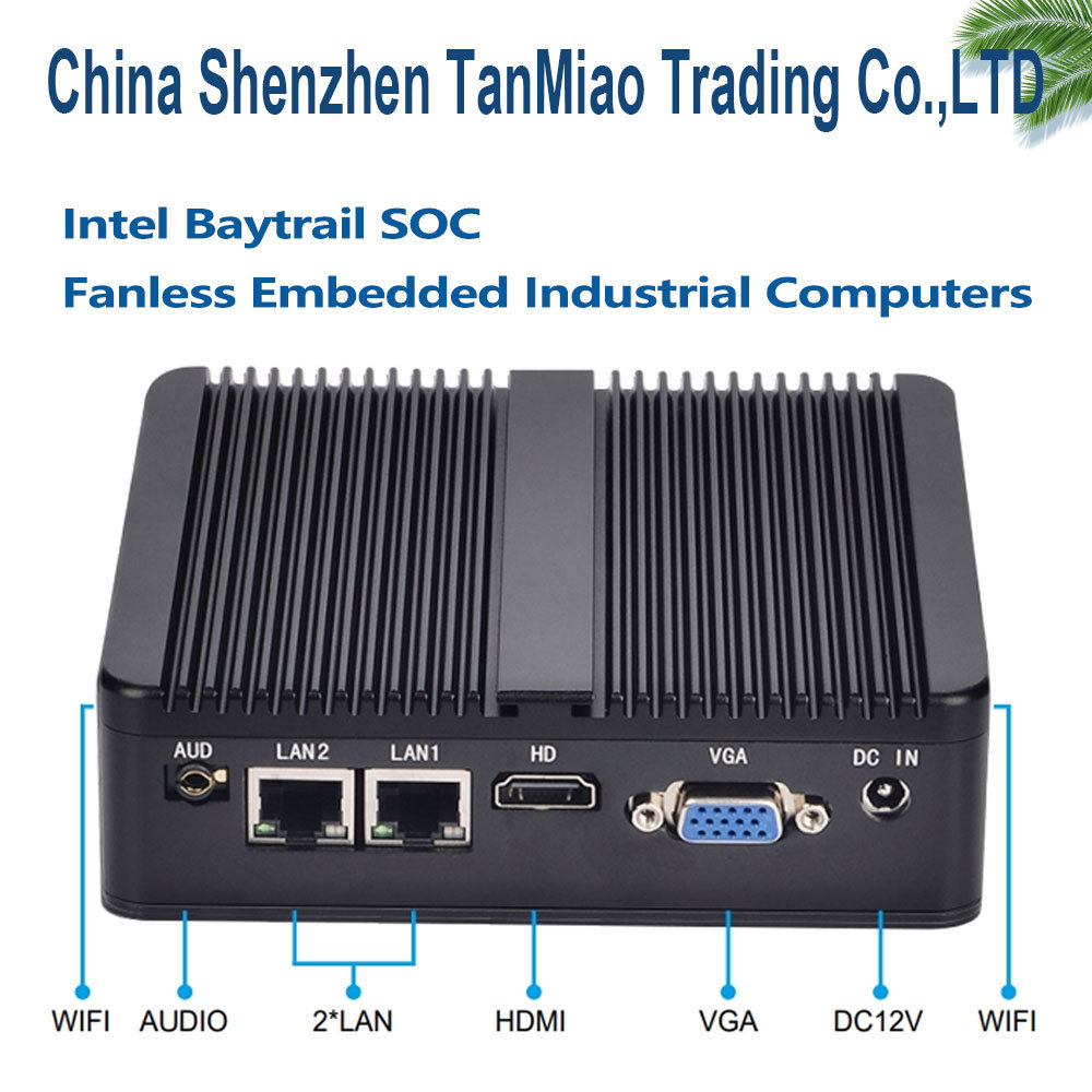 Dual network dual serial port N2840 win7/8/10 Linux J1900 mini pcs Fanless Embedded Industrial Computers