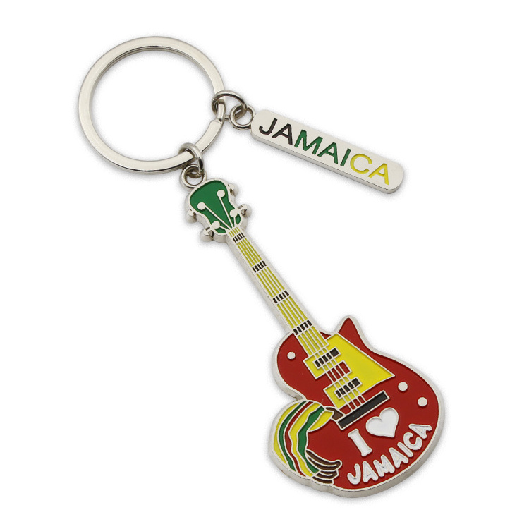 Travelpro Customized Guitar Style Metal Key chain with Jamaica Custom Design  Logo Tag keychains for Keyring Souvenirs Gifts