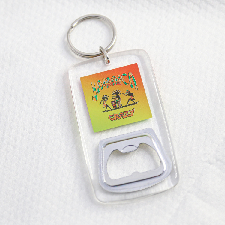 Travelpro Acrylic Bottle Opener Keychain Custom Logo Keyring for Tourism Jamaica Tourist Souvenirs Gifts