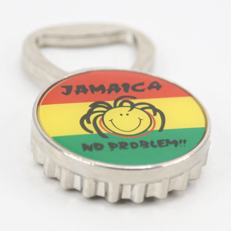 Hot Selling Jamaica 3D Metal Slipper Souvenir Custom Fridge Magnet with Bottle Opener magnetic sticker fridge magnet as gifts