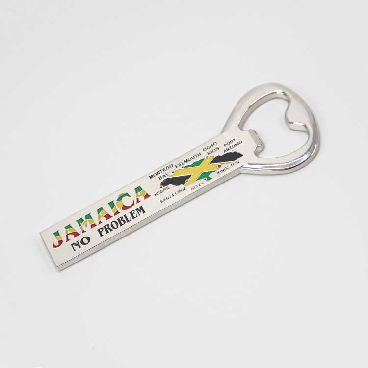 Travelpro Custom Engraved Logo Jamaica Metal Souvenir Magnet with Opener High Quality Promotional Fridge Magnets for Gifts