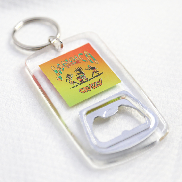 Travelpro Personalized Tourist Souvenir Keychain with bottle opener Custom Keyring with Picture as Jamaica Souvenirs Gifts