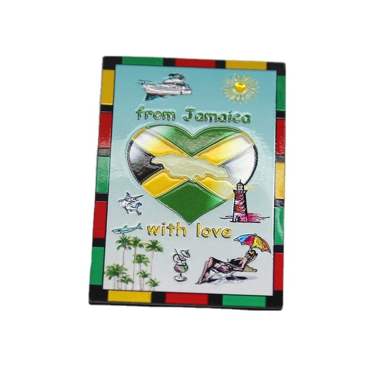 Travelpro Foil Fridge Magnet Personalized Jamaica Style Cool Square Fridge Magnet Customised Refrigerator for Tourist Souvenirs