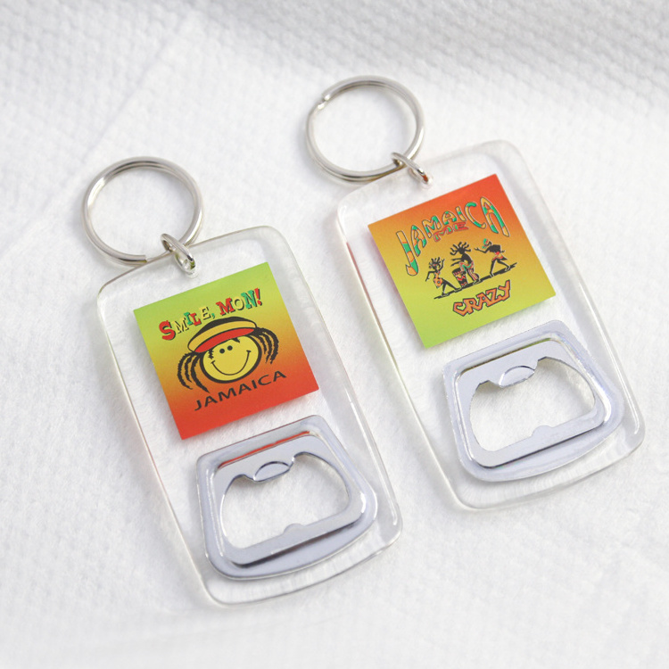 Travelpro Personalized Tourist Souvenir Keychain with bottle opener Custom Keyring with Picture as Jamaica Souvenirs Gifts