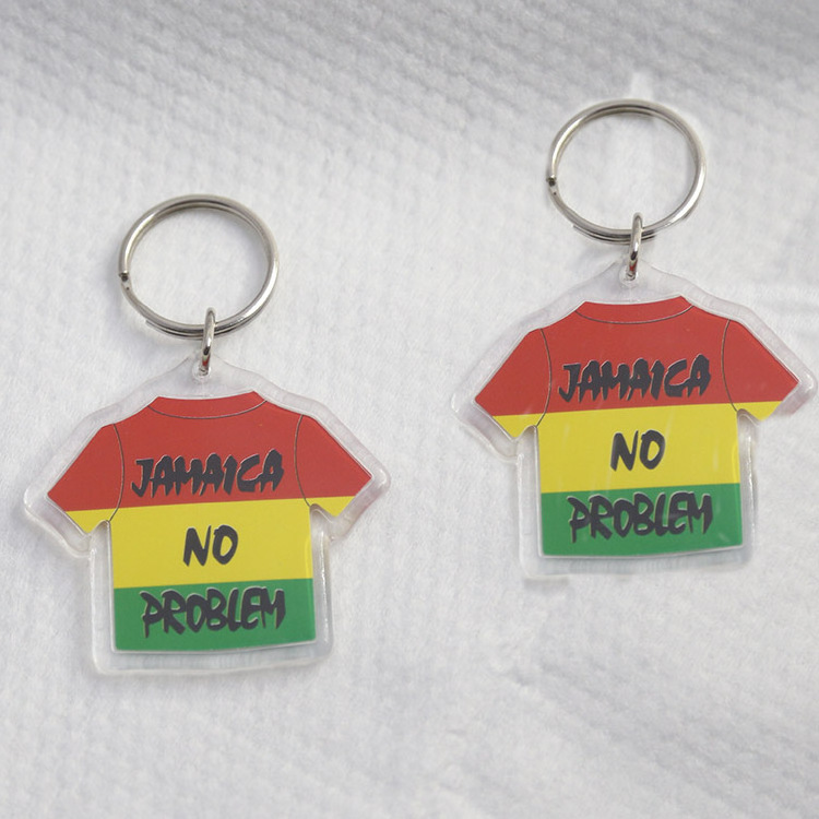 Travelpro Customized One Piece Acrylic Keychain Personalized key Chain with Jamaica style picture Keyring Accessories Souvenirs