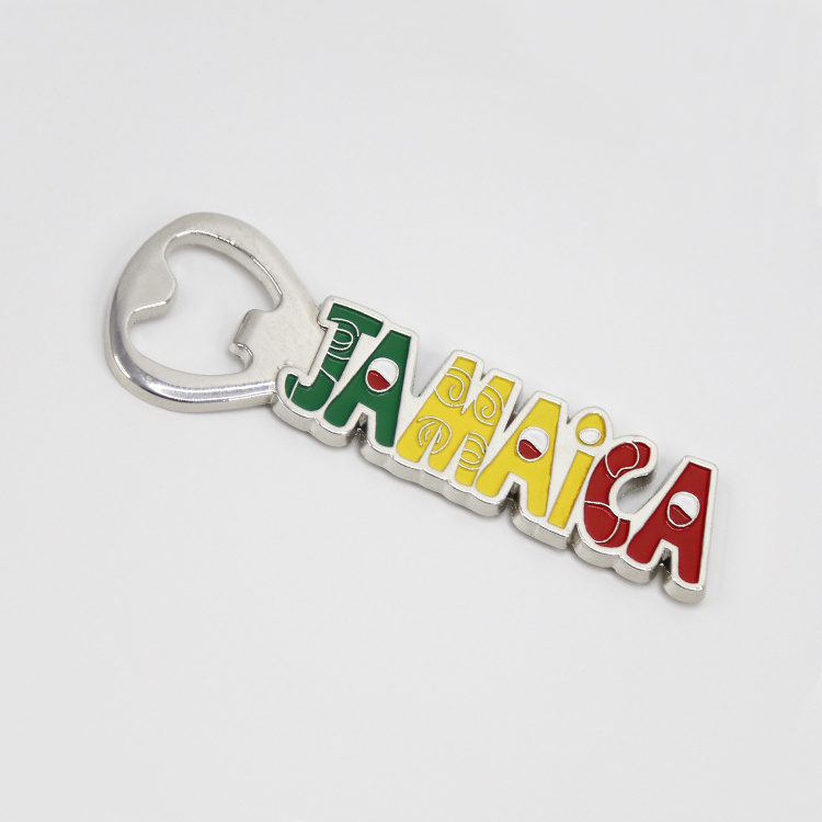 Travelpro Custom Engraved Logo Jamaica Metal Souvenir Magnet with Opener High Quality Promotional Fridge Magnets for Gifts