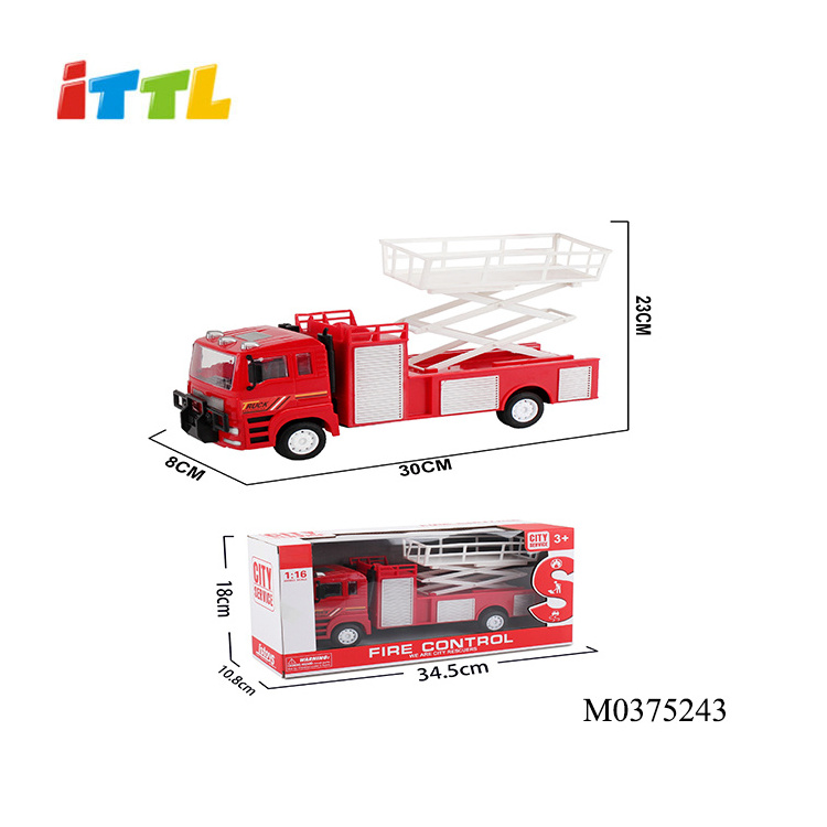 Friction Powered Car Fire Engine Truck with Water Pump 1/16 Scale Car Fire Truck Toy for Boys